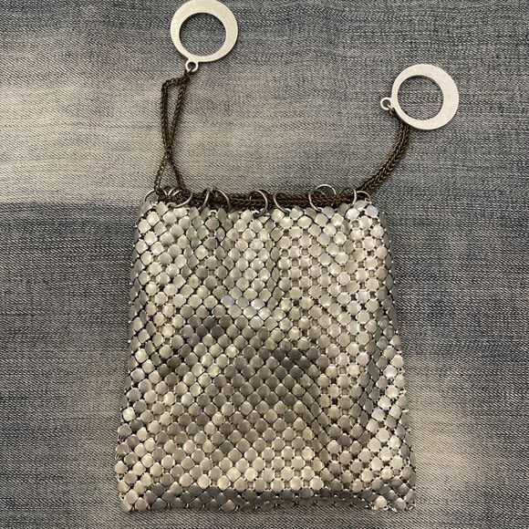 ANTIQUE‎ ART DECO/ EDWARDIAN~ Fairycore silver mesh finger ring Barbiecore PURSE - Picture 2 of 4